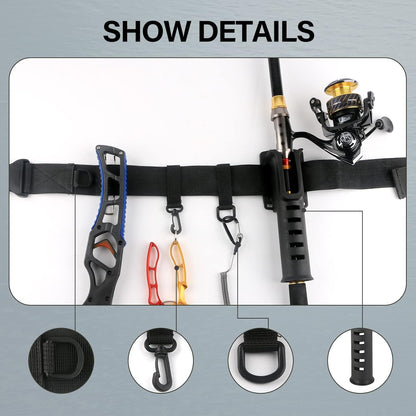 Fishing Wading Belt with Rod Holder Adjustable Wader Waist Belt