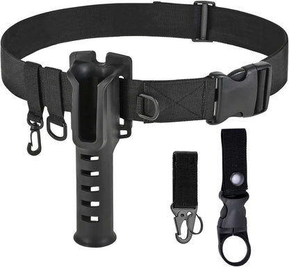 Fishing Wading Belt with Rod Holder Adjustable Wader Waist Belt