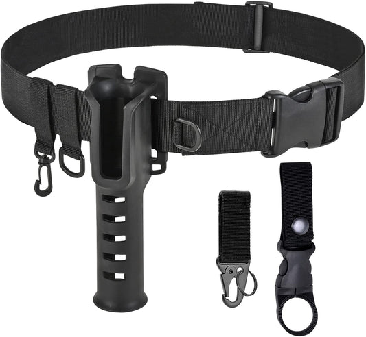 Fishing Wading Belt with Rod Holder Adjustable Wader Waist Belt