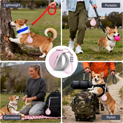 Portable Dog Water Bottle with Collapsible Silicone Bowl, 10Oz