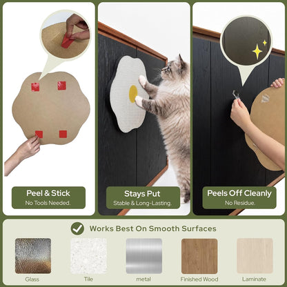 Wall Mounted Cat Scratcher, Decorative Scratching Board for Cats