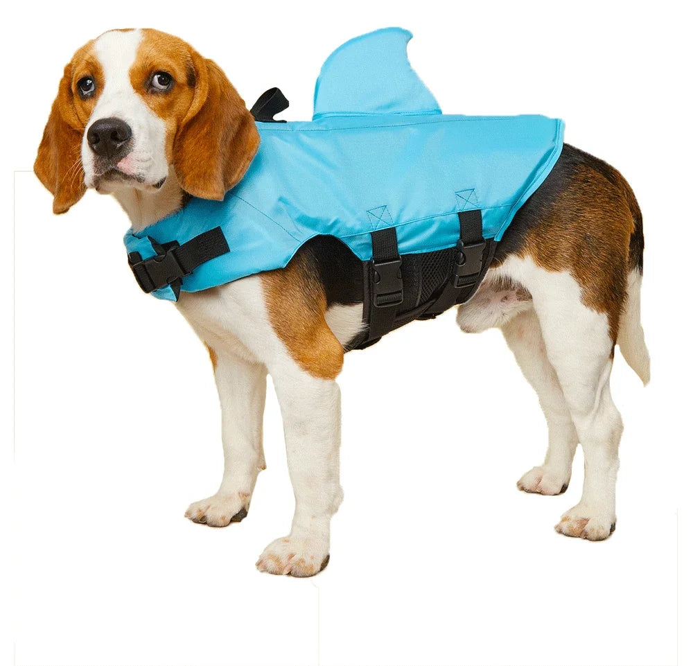 Shark Fin Dog Life Jacket Enhanced Buoyancy Small Dogs Swimming Clothes Safety Vest with Handle for Dogs Surfing