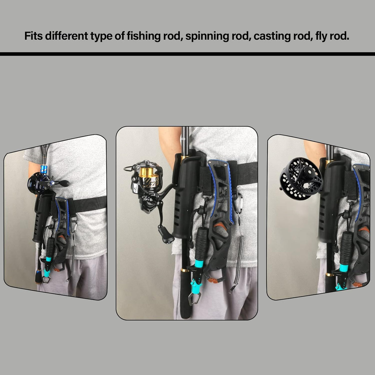 Fishing Wading Belt with Rod Holder Adjustable Wader Waist Belt