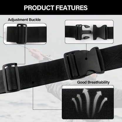 Fishing Wading Belt with Rod Holder Adjustable Wader Waist Belt