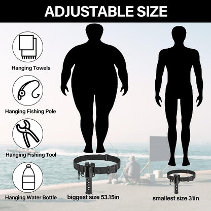 Fishing Wading Belt with Rod Holder Adjustable Wader Waist Belt