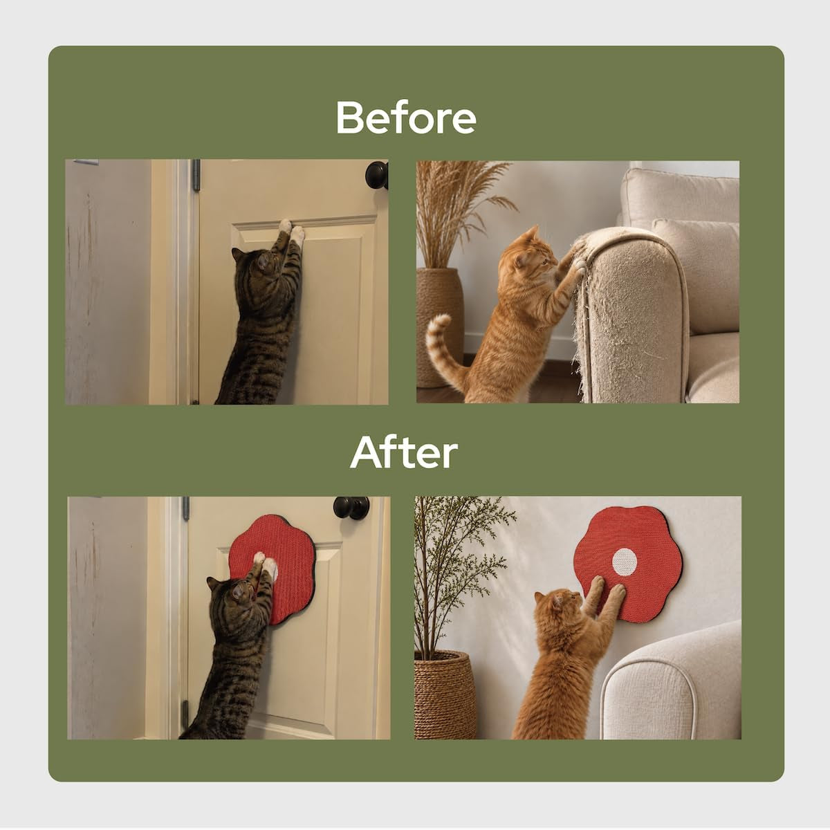 Wall Mounted Cat Scratcher, Decorative Scratching Board for Cats